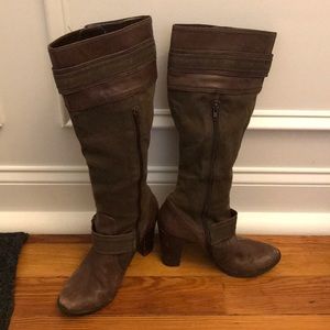 Brown heeled boots